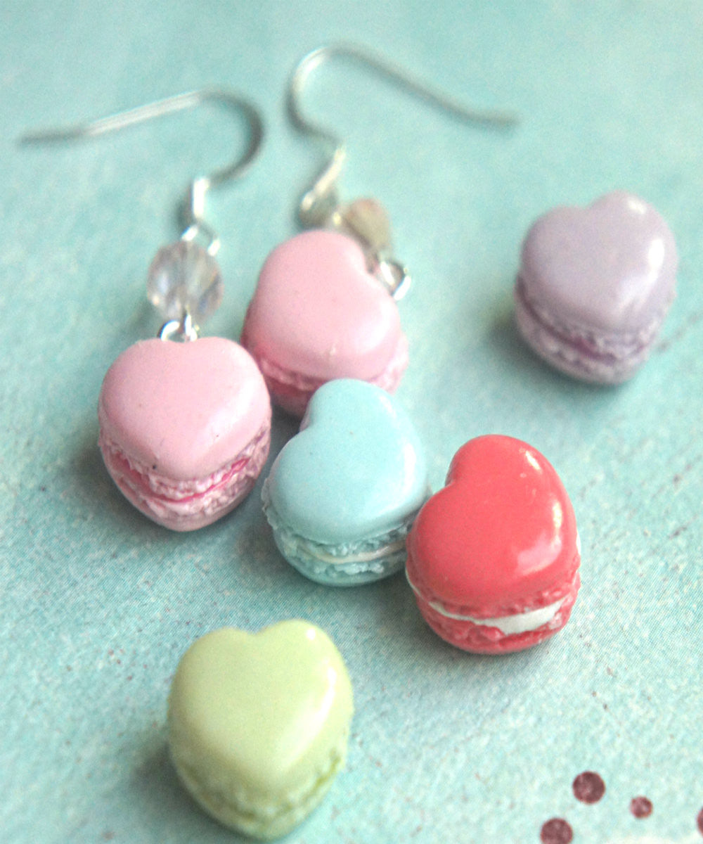 Heart Macarons Dangle Earrings - Jillicious charms and accessories