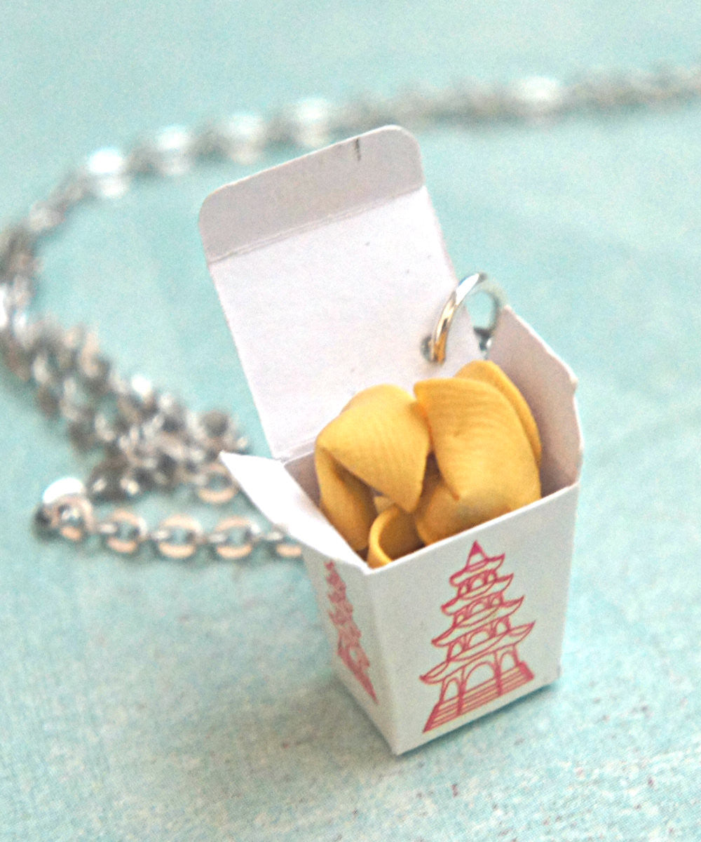 fortune cookie take out box necklace - Jillicious charms and accessories