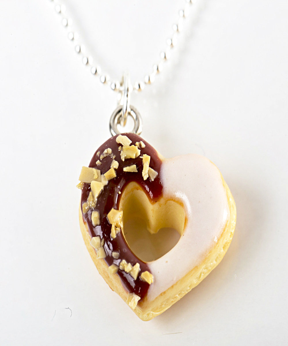 chocolate heart donut necklace - Jillicious charms and accessories