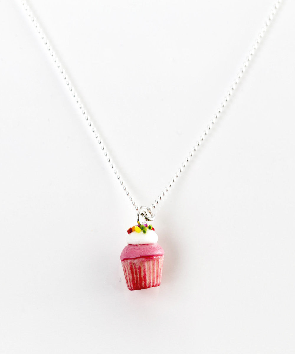 Strawberries and Cream Cupcake Necklace - Jillicious charms and accessories