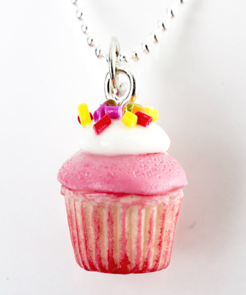 Strawberries and Cream Cupcake Necklace - Jillicious charms and accessories