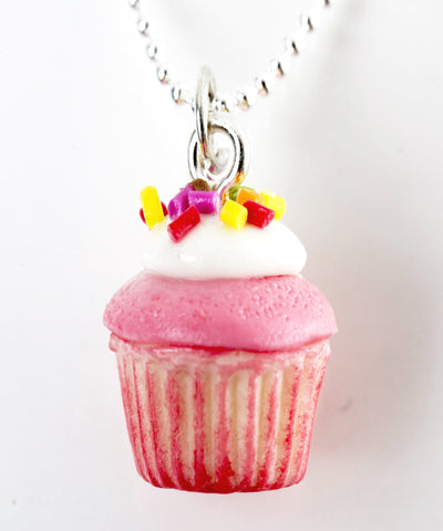 Strawberries and Cream Cupcake Necklace - Jillicious charms and accessories